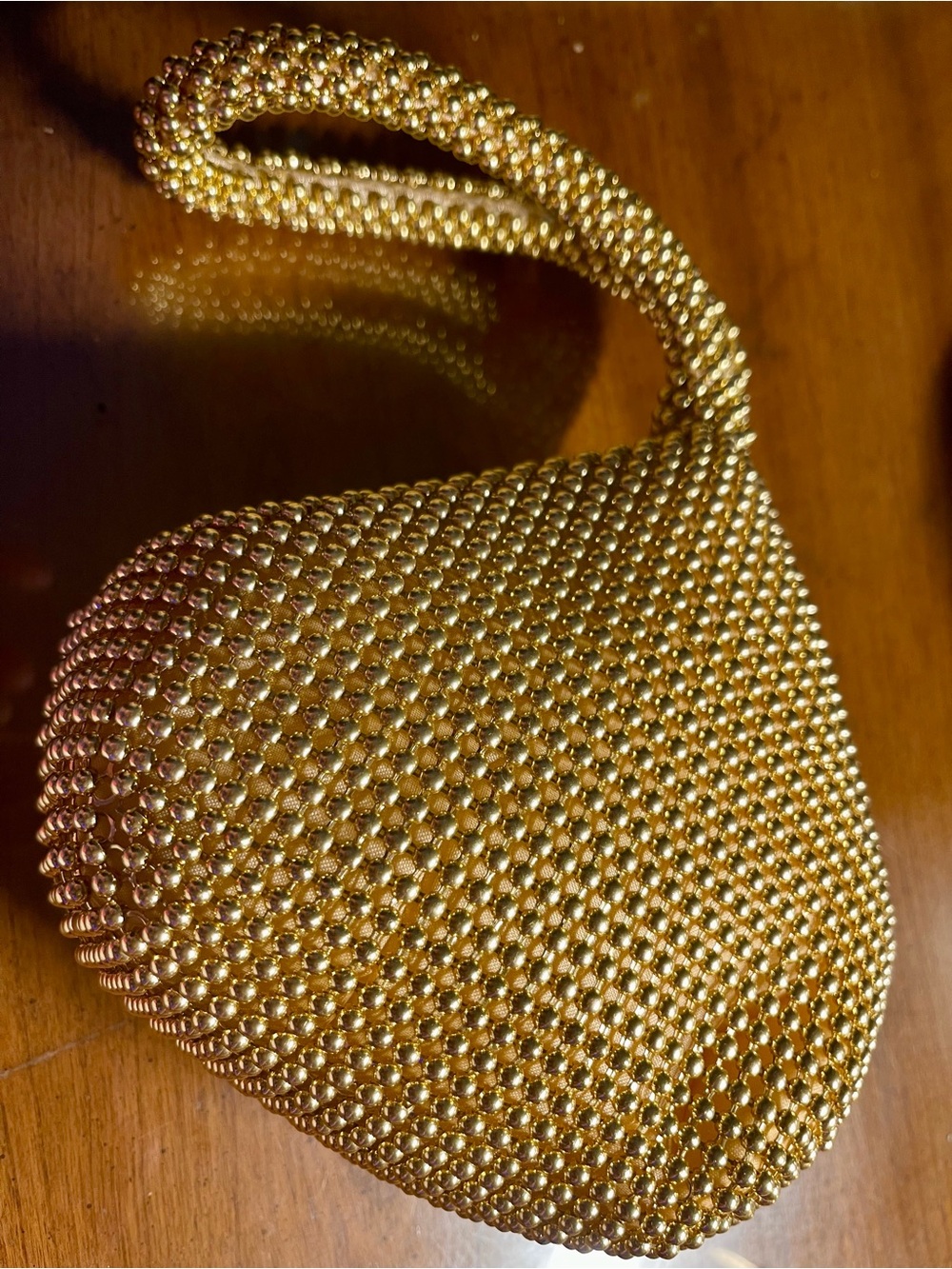 Gold Beaded Evening Mini Handbag
